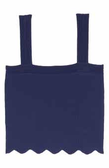 SANDRO Laya Scallop Trim Sleeveless Top