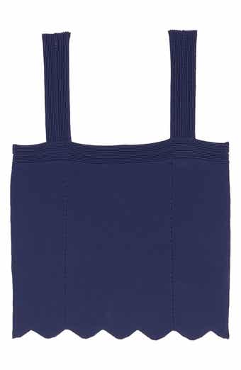 SANDRO Laya Scallop Trim Sleeveless Top