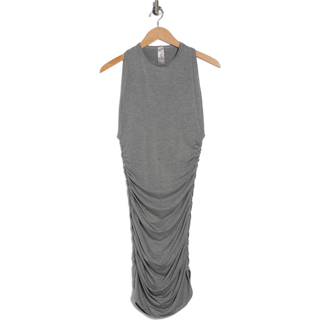 Go Couture Scrunch Jersey Minidress In Gray