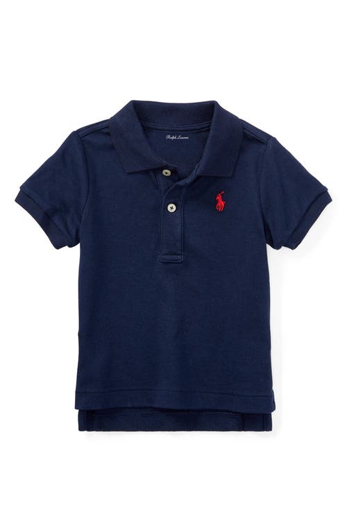 Ralph Lauren Embroidered Logo Cotton Piqué Polo In Blue