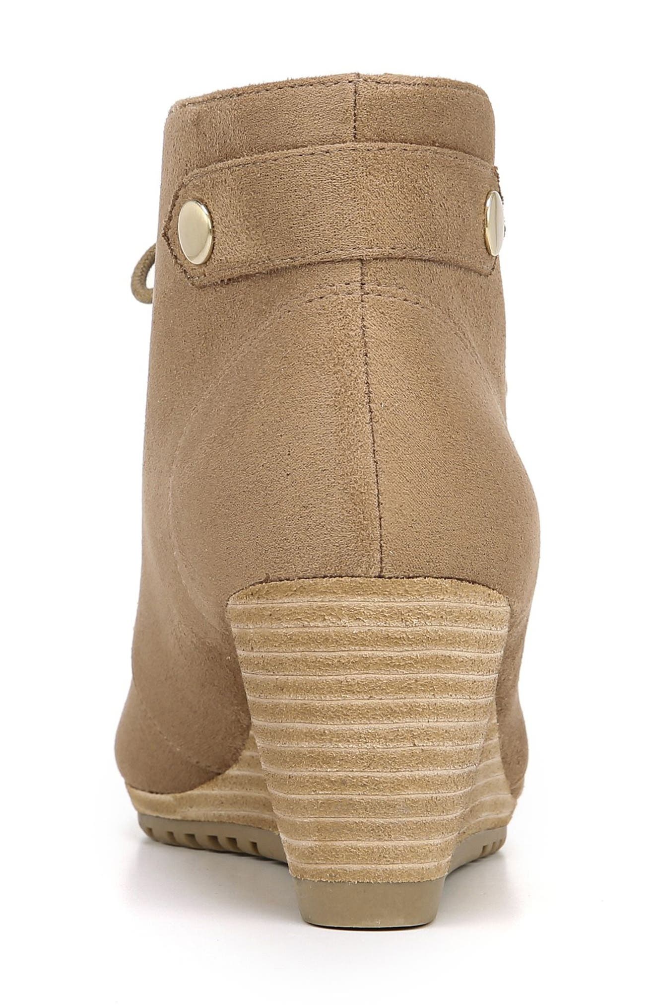 Conquer Wedge Bootie, Alternate, color, BROWN FABRIC