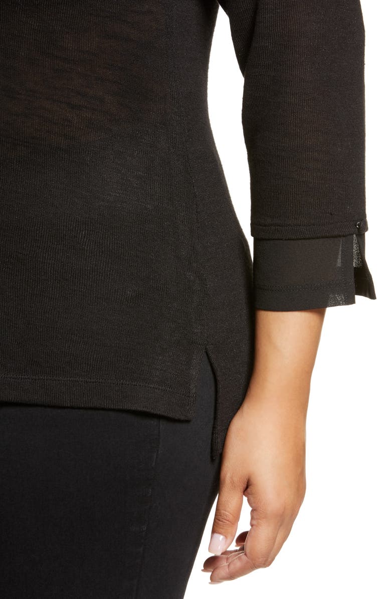 Sanctuary Gina Mix Media Knit Pullover, Alternate, color, 