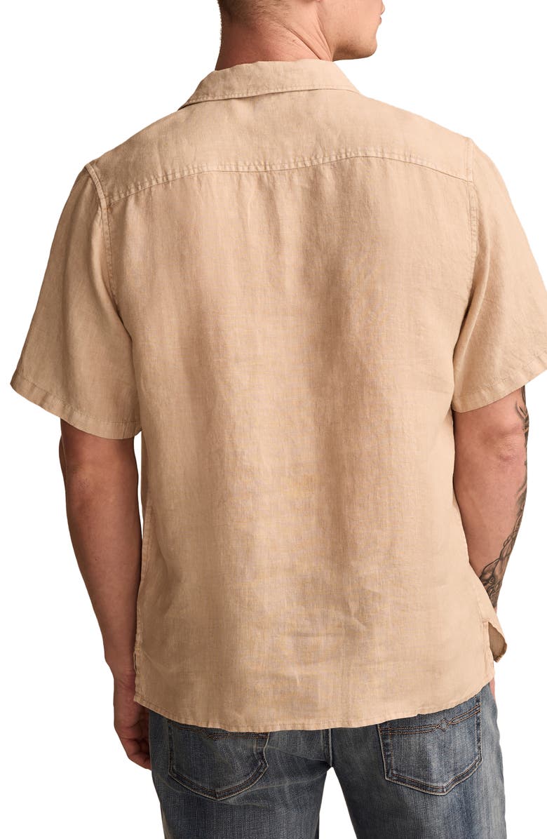 Lucky Brand Slub Linen Camp Shirt, Alternate, color, Aluminum