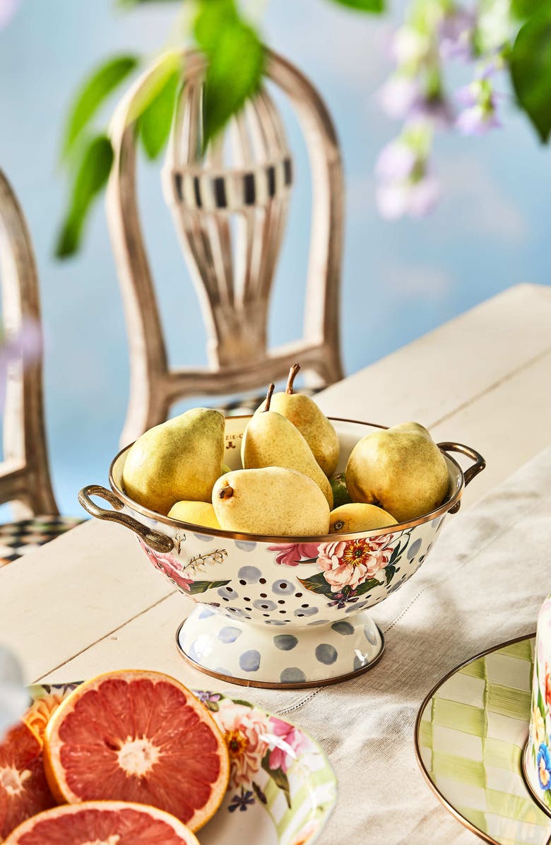 MACKENZIE CHILDS Wildflowers Large Colander, Alternate, color, White Multi