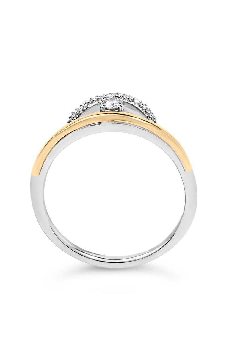 Haus of Brilliance 14K Yellow Gold Plated Sterling Silver 1/10 Cttw Diamond Arc Ring, Alternate, color, Yellow Gold Over Silver