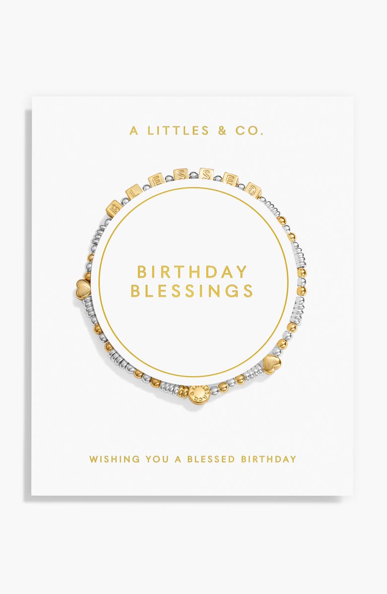A Littles & Co Happy Little Moments 'Birthday Blessings' Bracelet In Silver And Gold-Tone Plating, Alternate, color, Metallic Silver