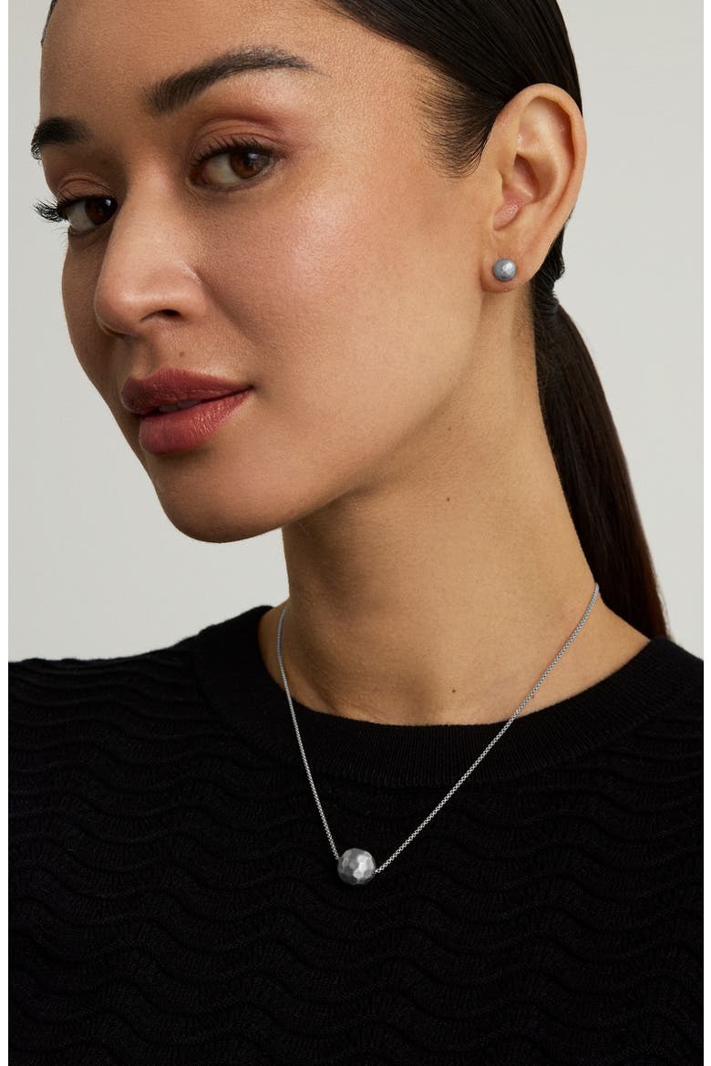 Disco Mini Pendant Necklace, Alternate, color, SILVER
