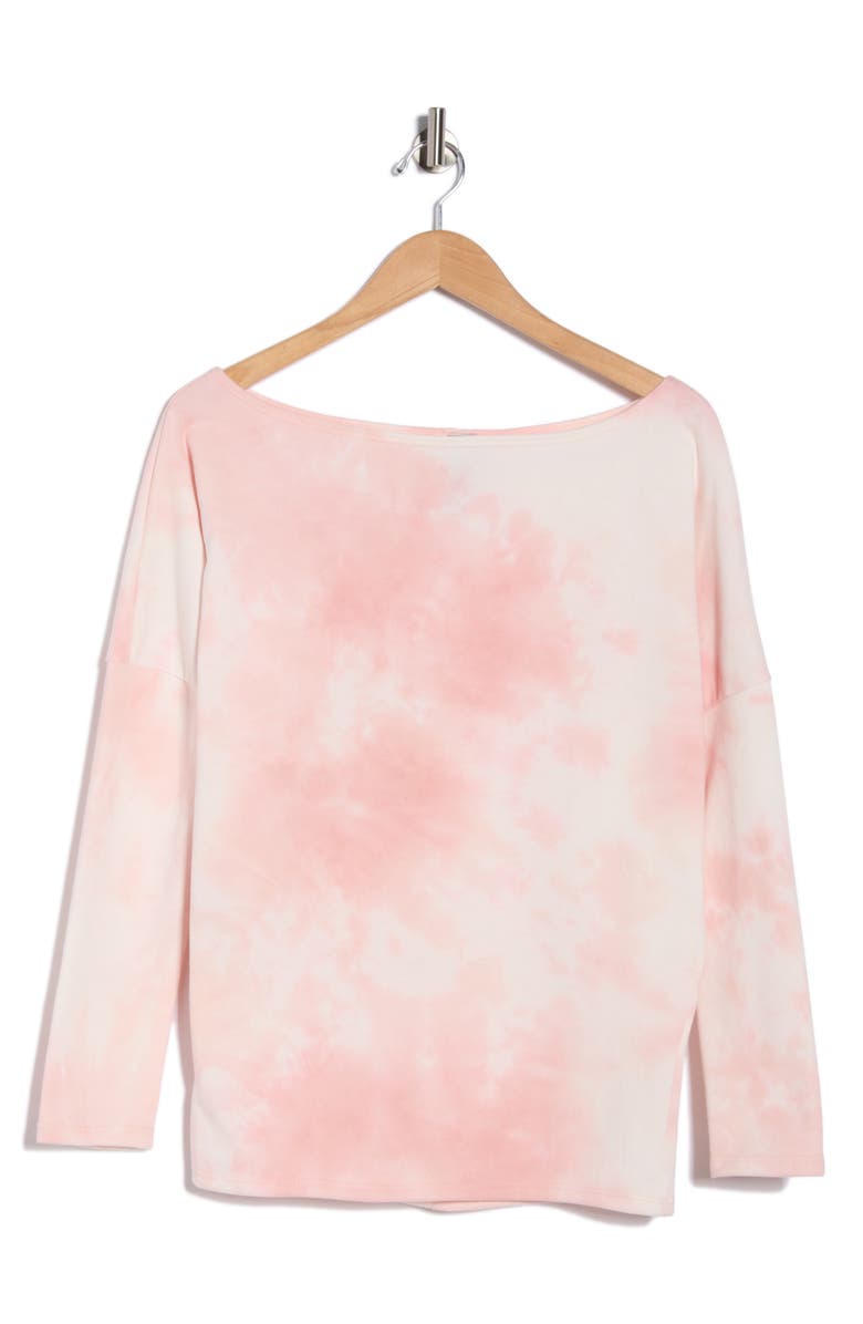 GO COUTURE Tie Dye Boat Neck Sweater, Alternate, color, Grey Splash