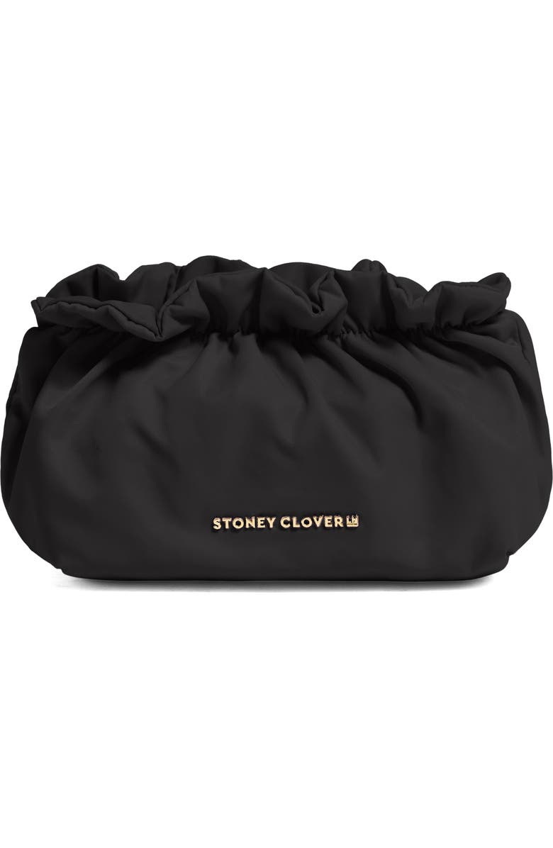 Stoney Clover Lane Bow Nylon Pouch, Main, color, Noir