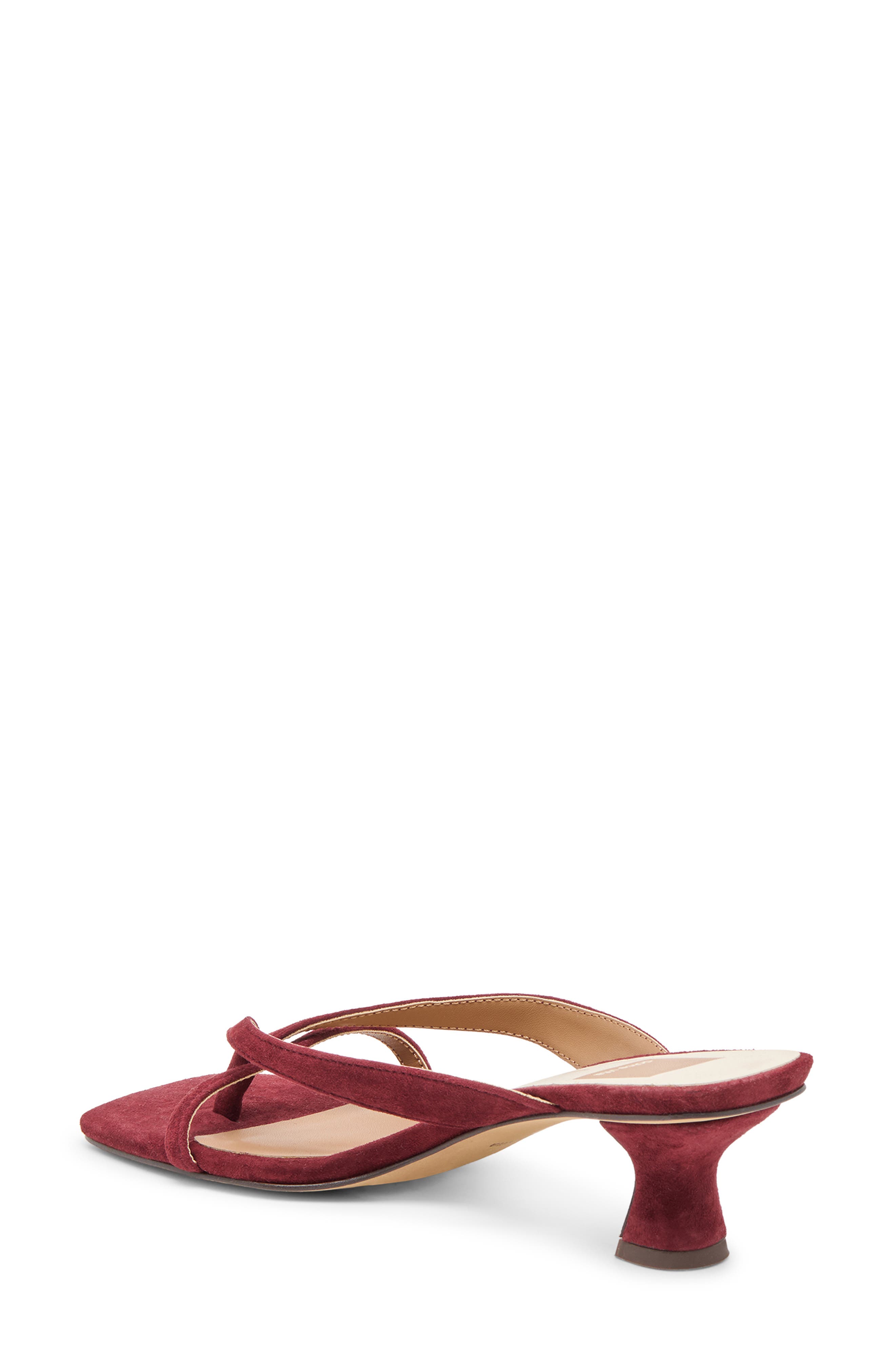 Dolce Vita Brevel Kitten Heel Flip Flop, Alternate, color, Oxblood Suede
