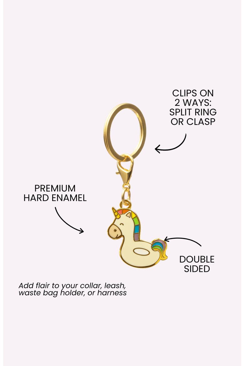 Unicorn Floatie Pet Collar Charm, Alternate, color, Unicorn Floatie