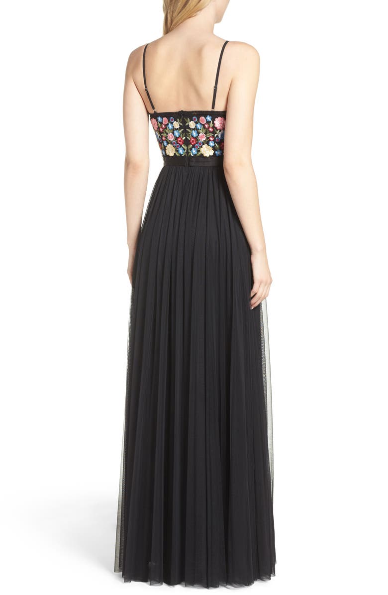 Needle & Thread Flower Foliage Tulle Gown, Alternate, color, 