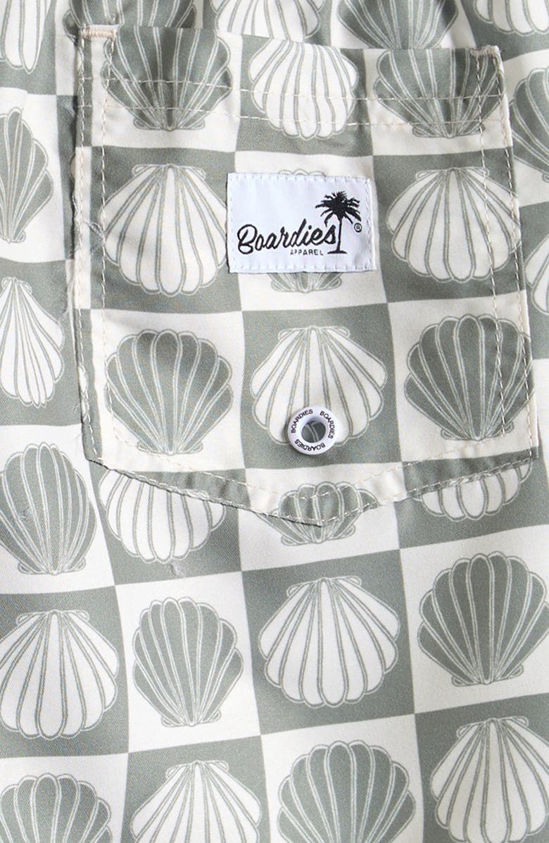 Boardies Kids' Ilfracombe Swim Trunks, Alternate, color, Olive/ Cream