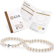 The Pearl Source GIA Certified 8.5-9.0mm Japanese Akoya White Pearl Necklace - AAA Quality