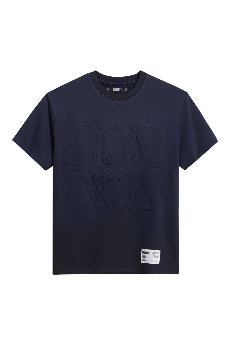Monogram Embossed Cotton Graphic T-Shirt, Alternate, color, VINTAGE BLACK