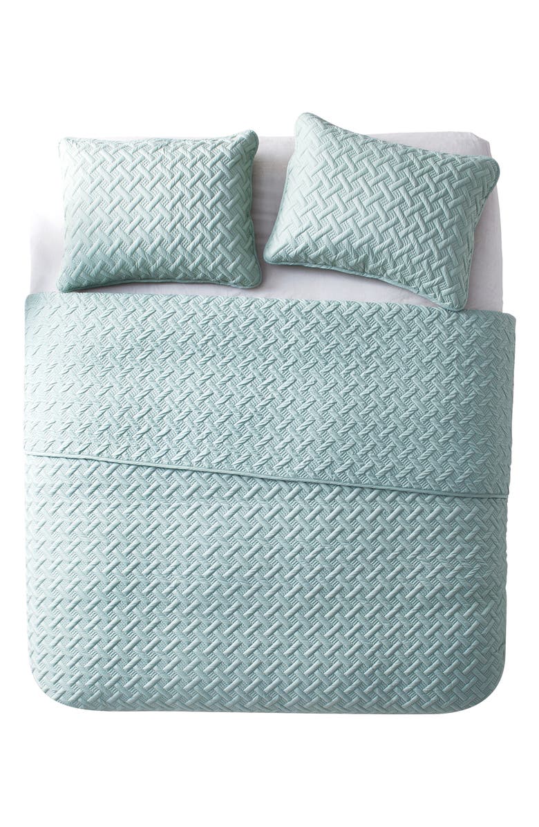 VCNY HOME Nina Embossed Basketweave Quilt Set - Full/Queen, Alternate, color, Blue