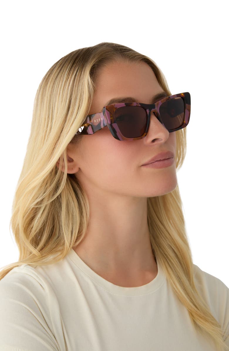 DIFF Aura 51mm Cat Eye Sunglasses, Alternate, color, Brown