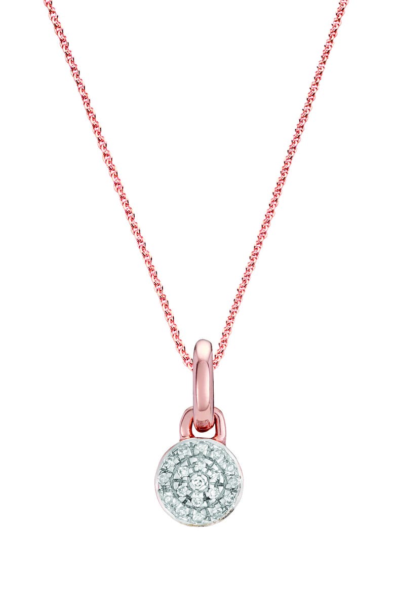 Monica Vinader Fiji Mini Diamond Button Pendant Charm, Main, color,