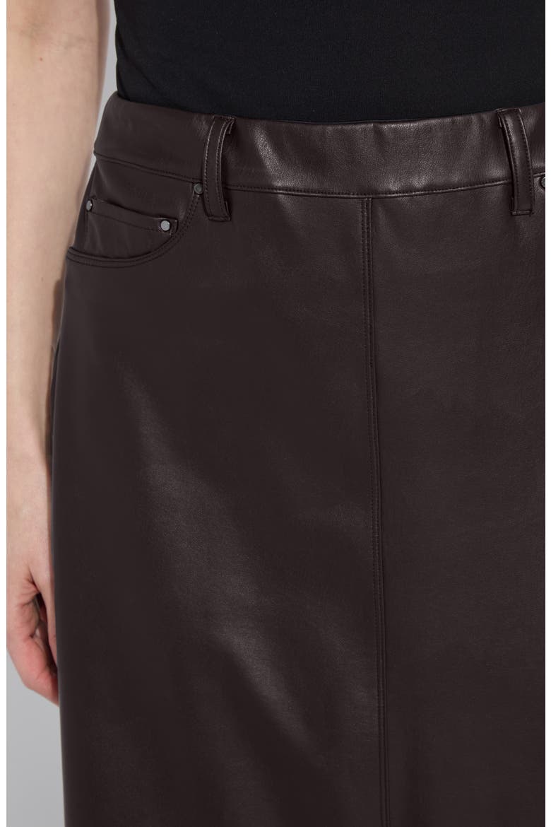 Warren A-Line Faux Leather Midi Skirt, Alternate, color, DOUBLE ESPRESSO