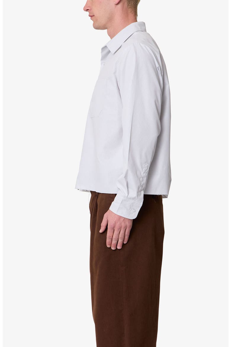 Stripe Button-Up Shirt, Alternate, color, GREY/ WHITE