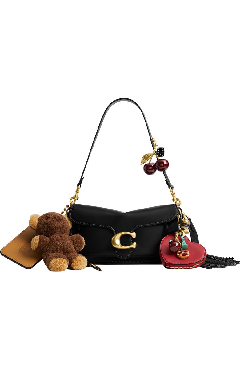COACH Tabby 26 Leather Shoulder Bag with Charms, Main, color, Black Multi
