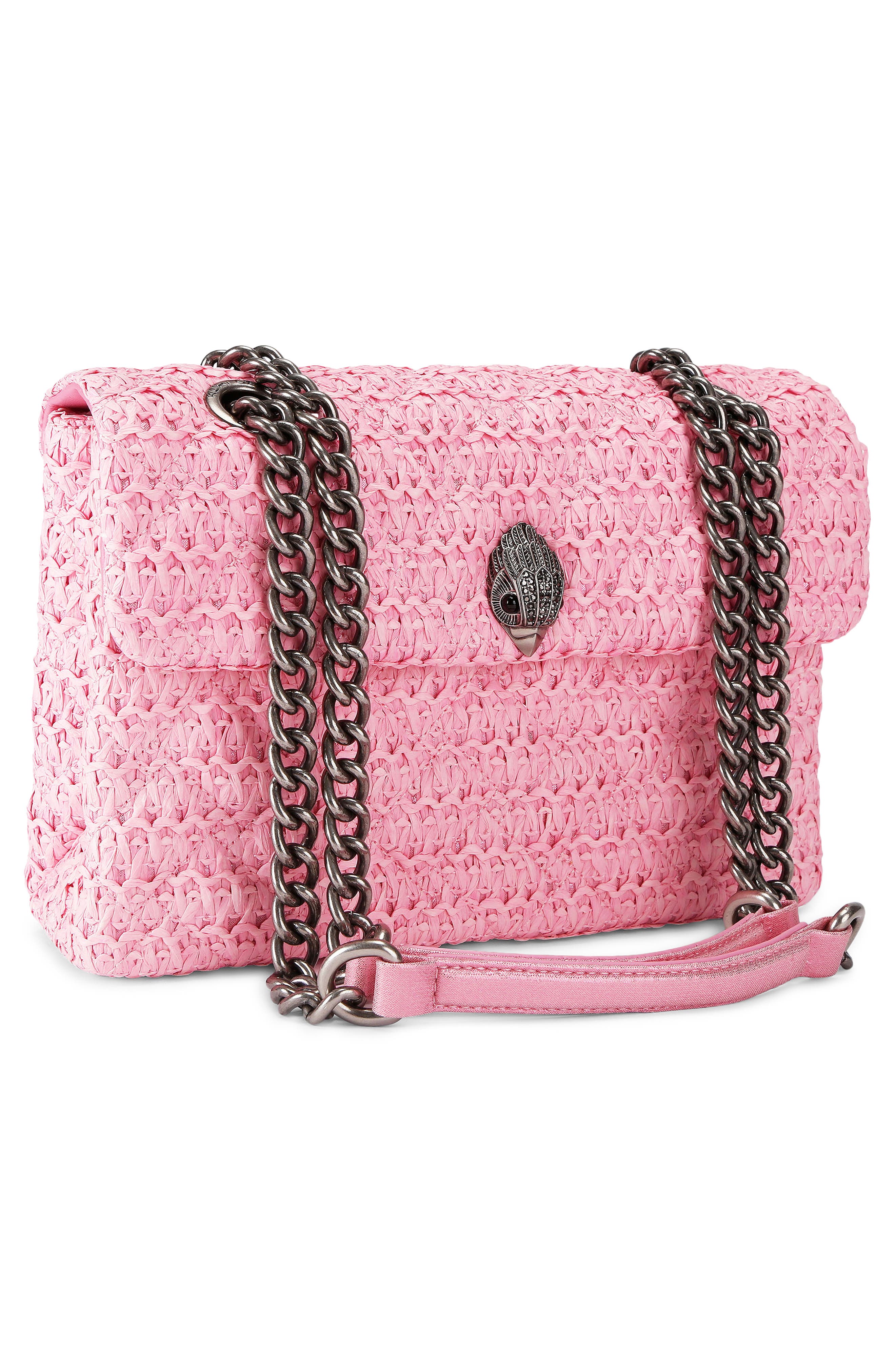 Kurt Geiger London Kensington Raffia Convertible Shoulder Bag, Alternate, color, Pink