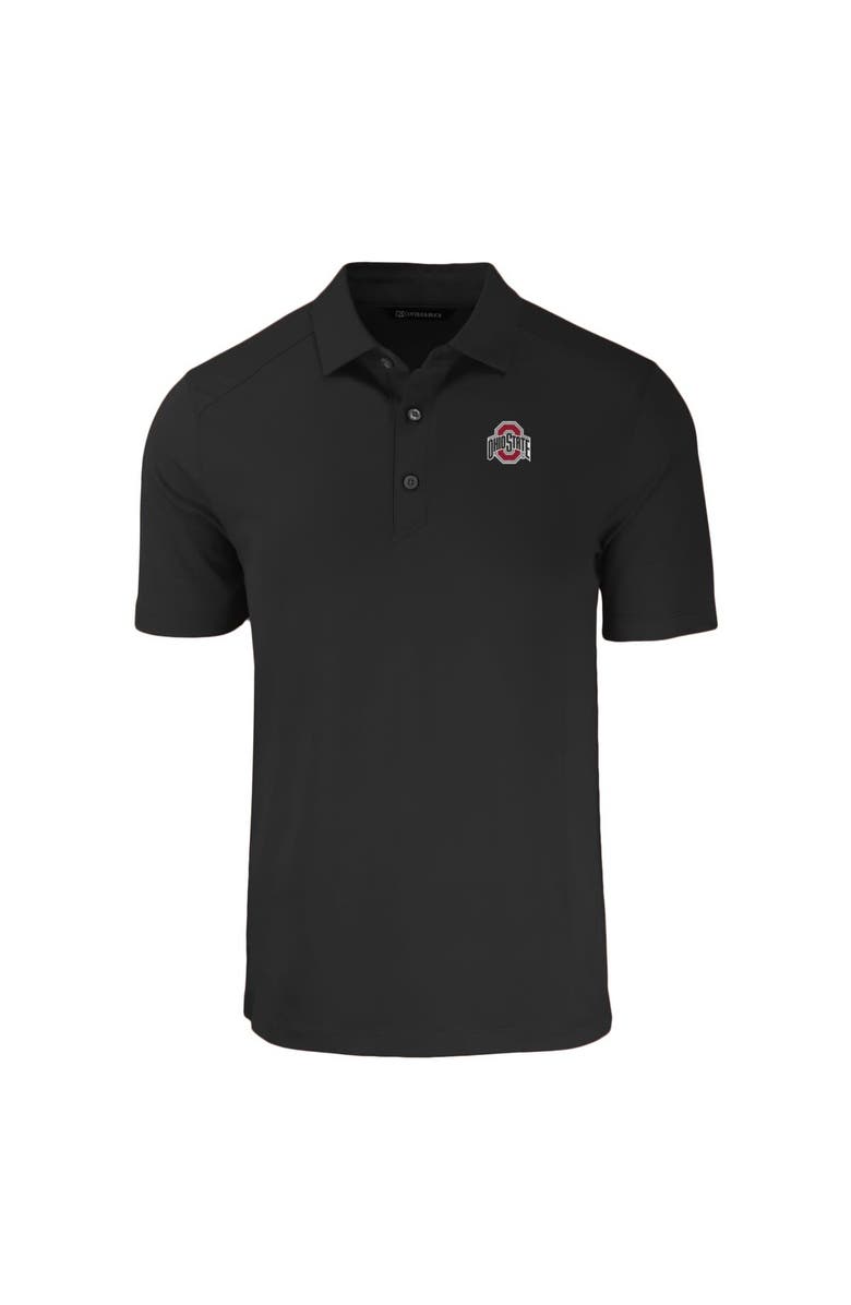 Cutter & Buck Men's Cutter & Buck Black Ohio State Buckeyes Primary Logo Forge Eco Stretch Recycled Polo, Alternate, color,