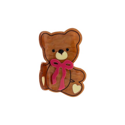 Honey Bear Bow Claw Clip