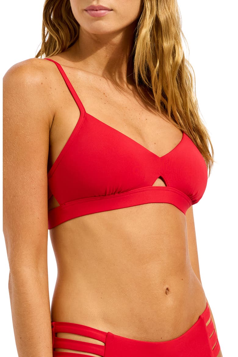 Collective Hybrid Bikini Top, Alternate, color, COSMO RED
