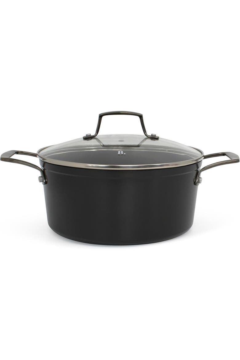 4.5QT Casserole Pot with Lid, Main, color, Black