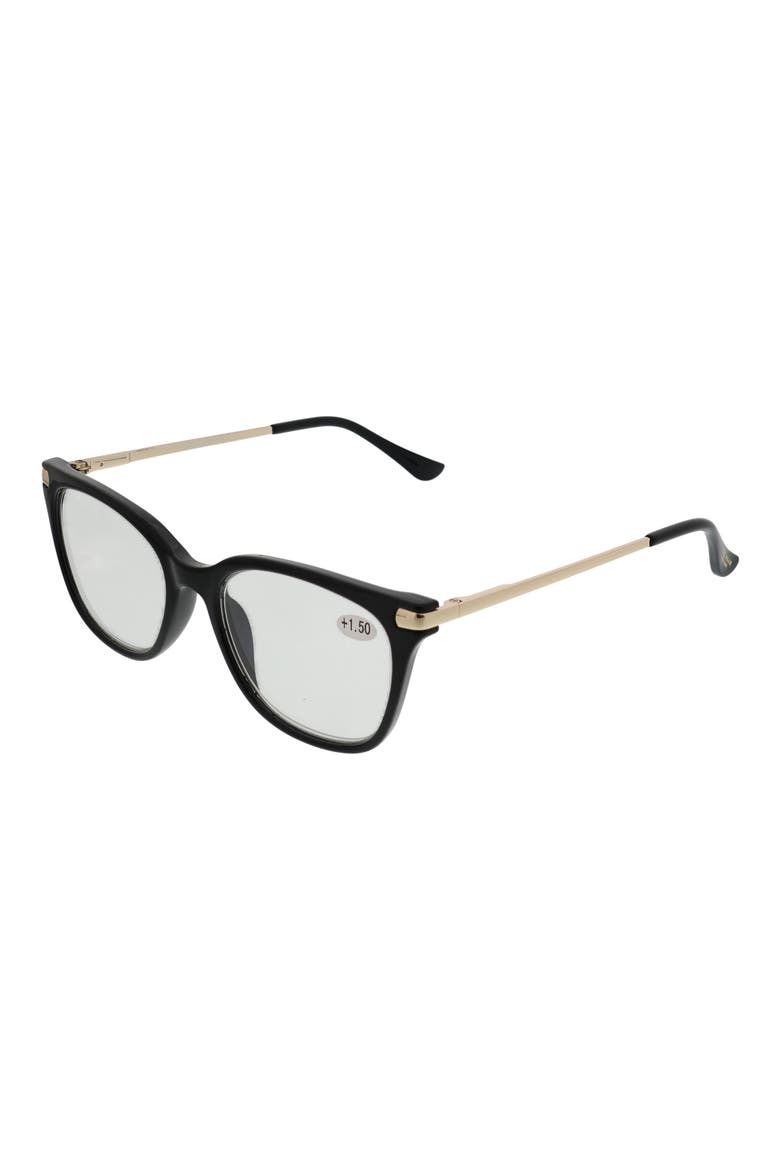 Combo Core 51mm Cat Eye Reading Glasses, Alternate, color, BLACK
