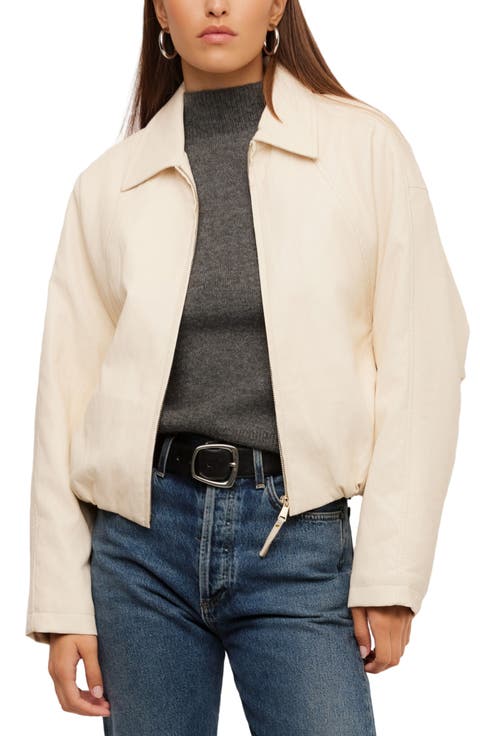Regin Faux Leather Bomber Jacket