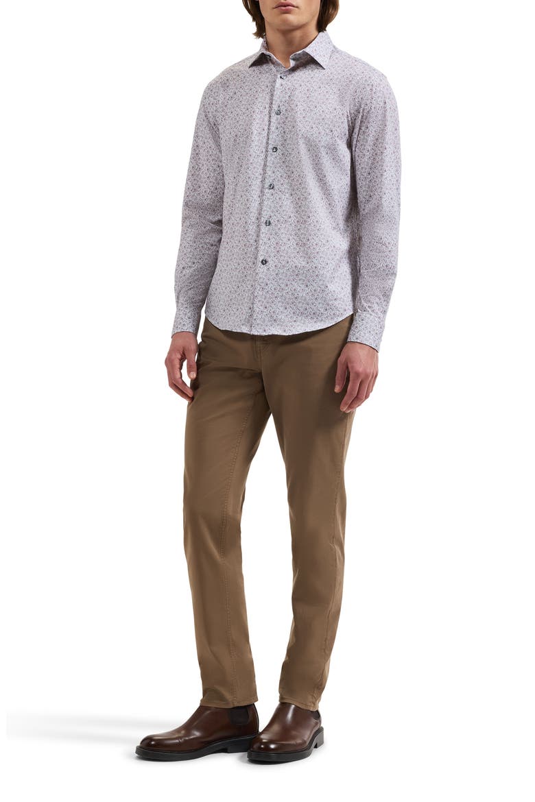 James OoohCotton Floral Button-Up Shirt, Alternate, color, BURGUNDY