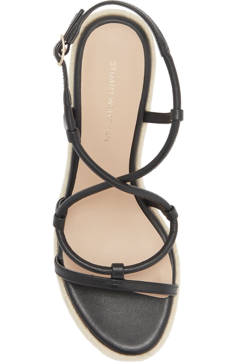 Stuart Weitzman Nilla Espadrille Platform Wedge Sandal, Alternate, color, Black