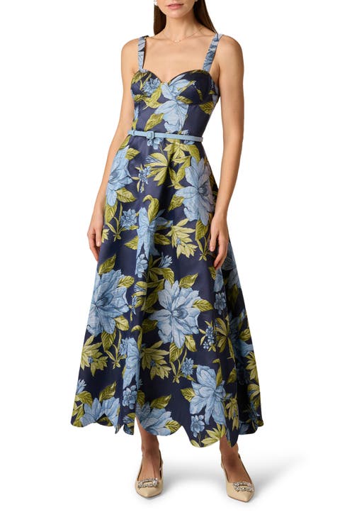 Floral Jacquard Party Dress
