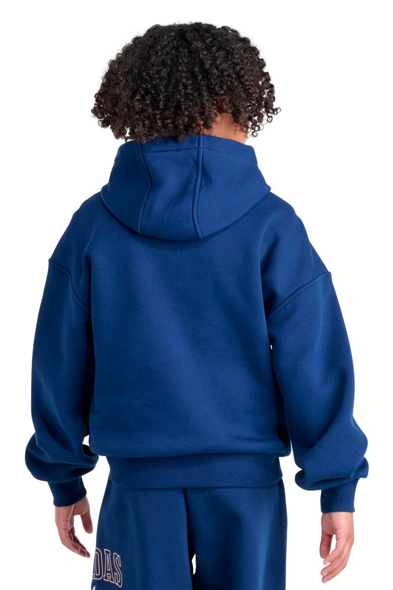Kids' Graphic Fleece Hoodie, Alternate, color, DARK BLUE