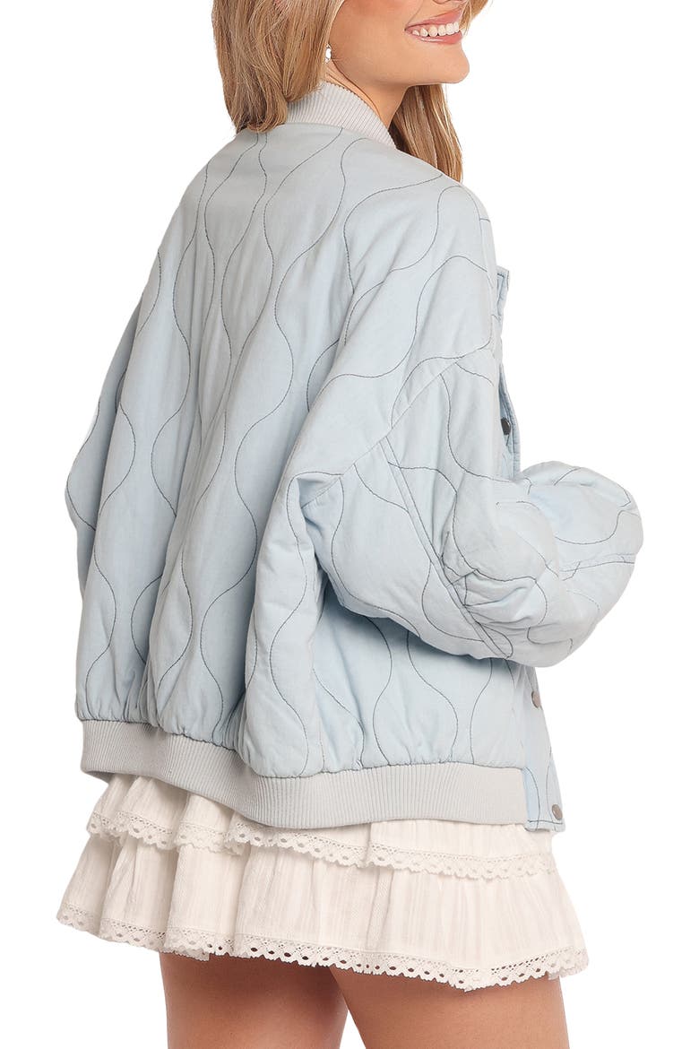Keah Onion Quilted Bomber Jacket, Alternate, color, BLUE