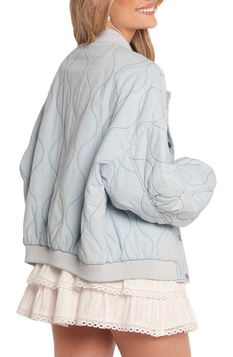 Petal & Pup Keah Onion Quilted Bomber Jacket, Alternate, color, Blue