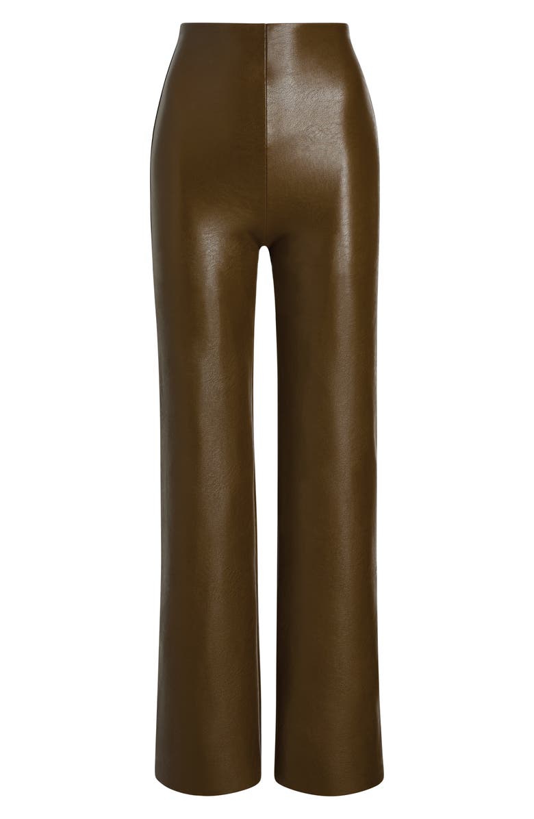 Commando Wide Leg Faux Leather Pants, Alternate, color, Cadet