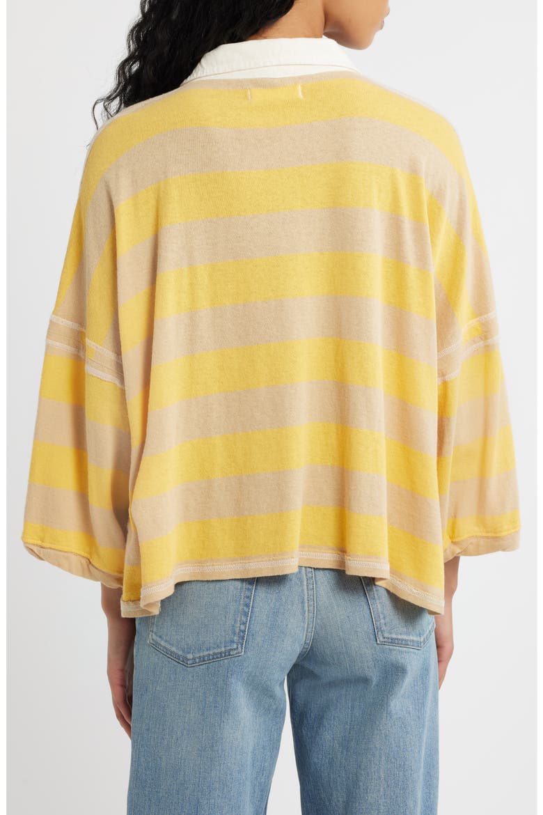 Auggie Stripe Top, Alternate, color, OAT LATTE/ YELLOW FIN