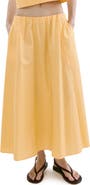 MANGO Flared Cotton Midi Skirt