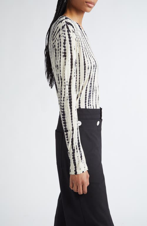 Shop Proenza Schouler Mia Tie Dye Long Sleeve Cotton Tissue T-shirt In Ecru Multi