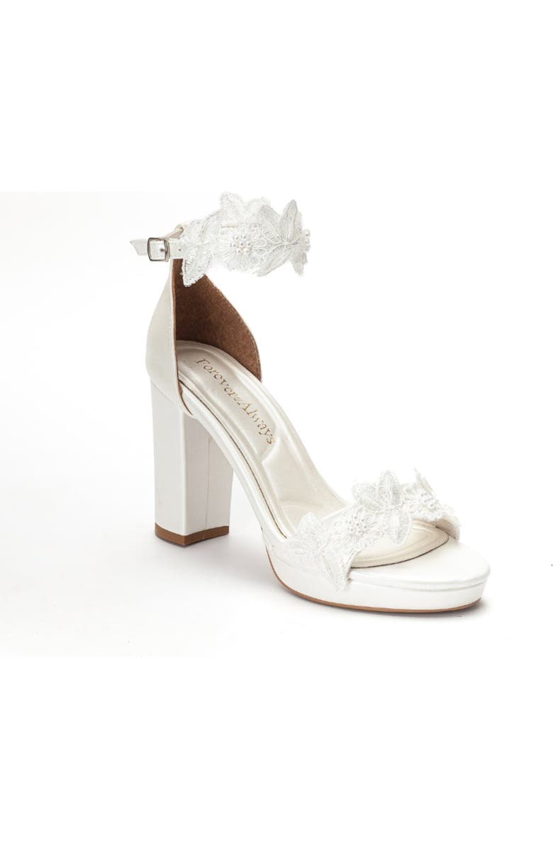 Forever & Always Shoes Isadora Lace Bridal Heel, Main, color, Ivory