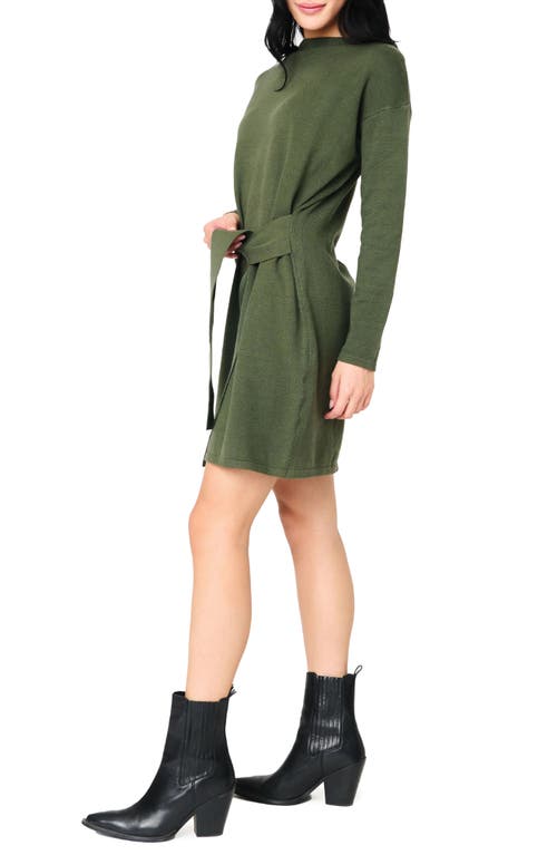 Gibsonlook Shay Boatneck Long Sleeve Sweater Dress In Green