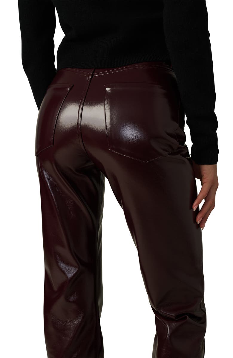 Joe's Jeans The Patent Coated Faux Leather Pants, Alternate, color, Bordeaux