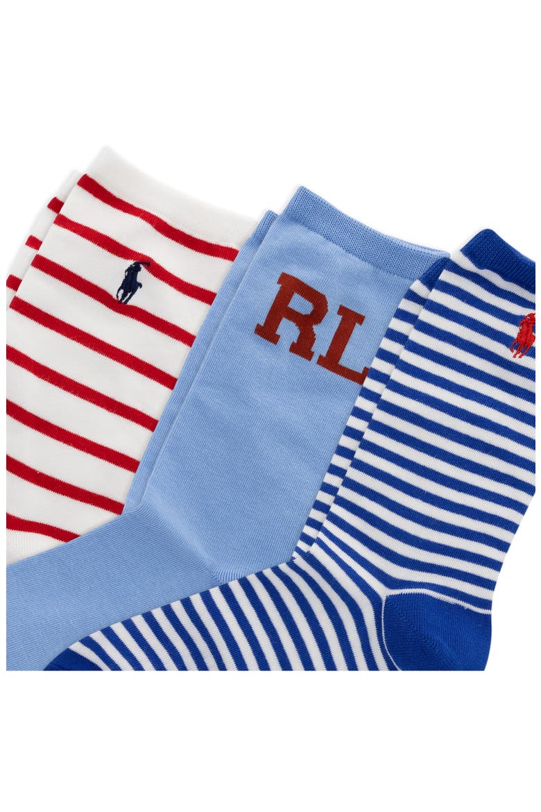 Assorted 3-Pack Crew Socks, Alternate, color, BLUE/ WHITE/ RED ASSORTED