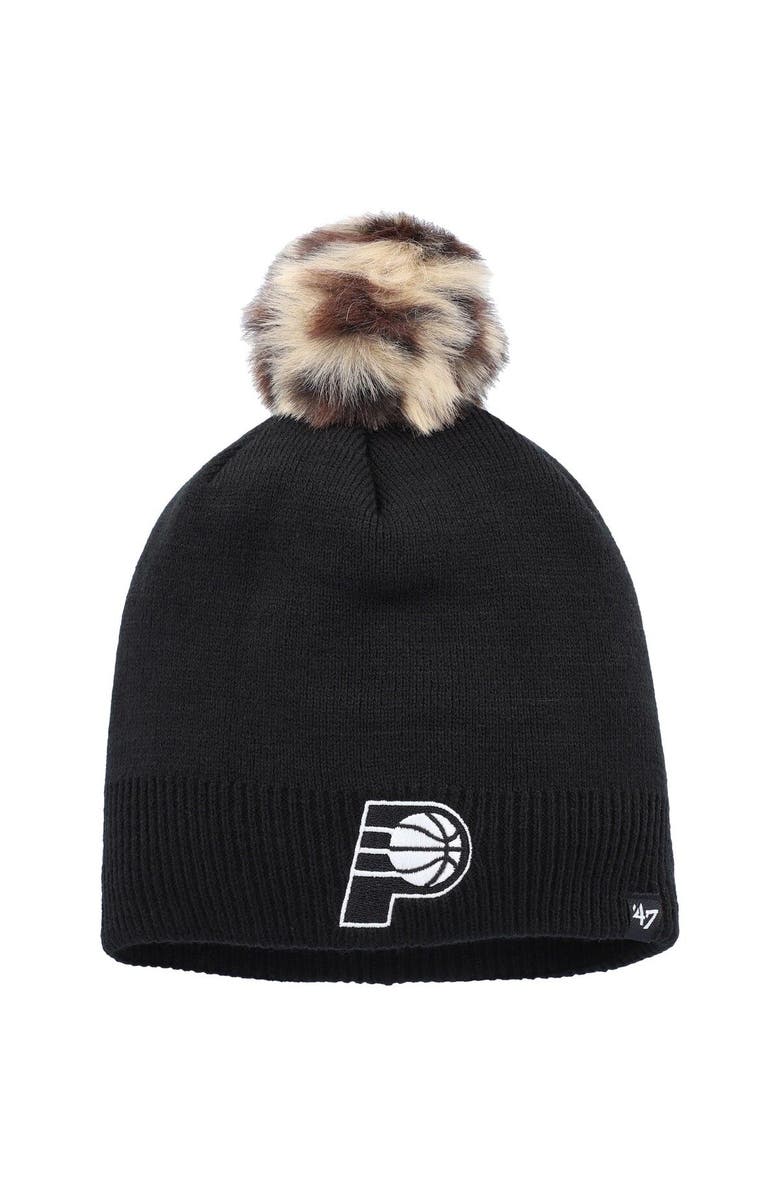 '47 Women's '47 Black Indiana Pacers Serengeti Knit Beanie with Pom, Main, color, 