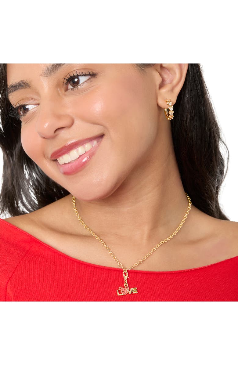 Disney Mickey Mouse Endless Hoop Earrings, Alternate, color, Gold Tone