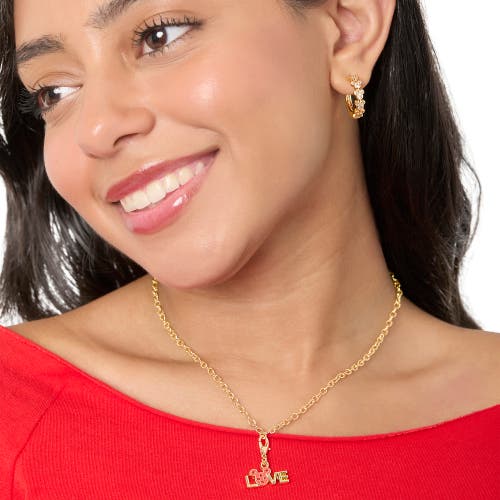 Disney Mickey Mouse Endless Hoop Earrings In Gold