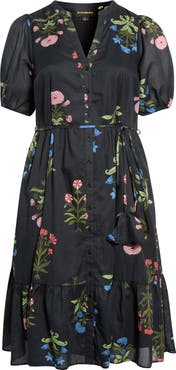 SUGARLIPS Beth Cotton Button-Up Midi Dress